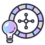 An image featuring a bulb and roulette wheel. which symbolises tips of when playing free roulette